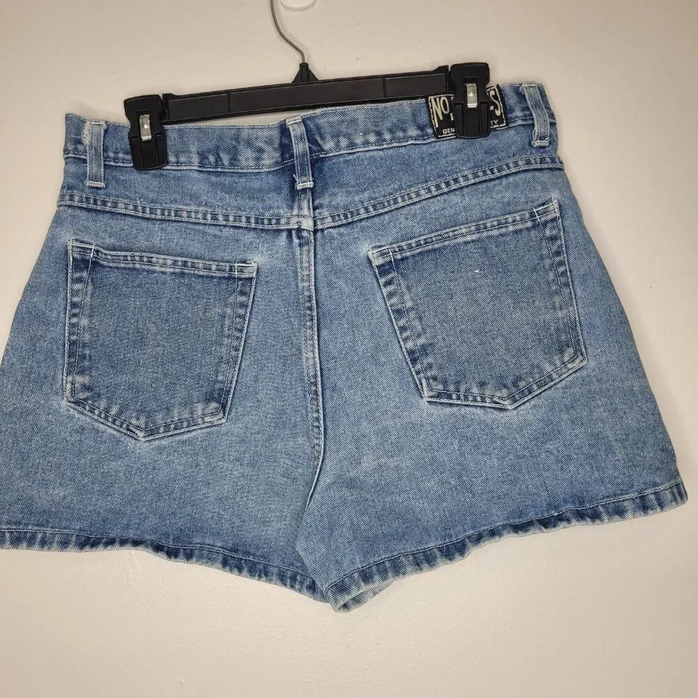 Vintage y2k 90s butterfly denim high rise shorts size 13/14 - Picture 2 of 8